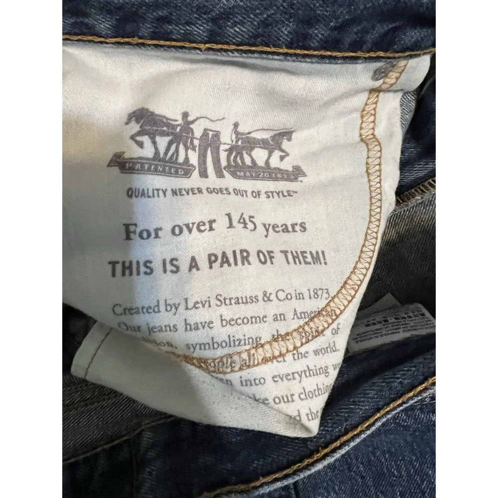 Levi's 505 Jeans Men's‎ 36x32 Distressed Hems Straight Biker Rock Casual Blue